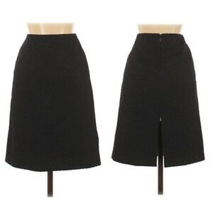 Costume National Italian Wool Honeycomb Textured A-line Skirt Black Sz 4